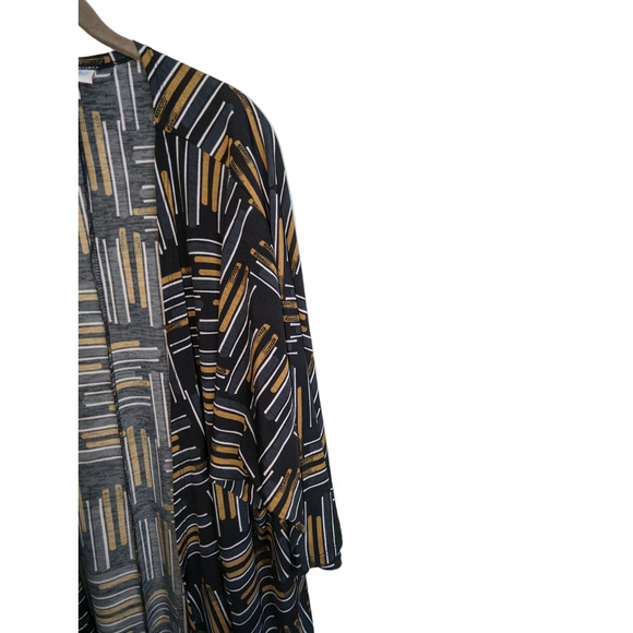 Lularoe Kimono Cardigan Size M Women’s Black Gold White Abstract Pattern - Picture 8 of 13